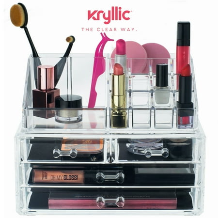 Acrylic Makeup Jewelry Cosmetic Organizer Walmart Com