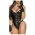 thumbnail image 1 of Lingerie en Cuir Imprimé pour Femmes Bandage Bodydoll Tentation Patchwork, 1 of 1