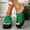 Green, variant on Knit Platform Slippers Women's Platform Wedge Sandals Comfort Square Open Toe Mules Classic Slip On Slippers Casual Slides for Women Single Band Flatform Slide