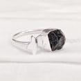 thumbnail image 2 of Natural Black Tourmaline Ring, Rough Tourmaline Adjustable Star Ring, October Birthstone, 925 Sterling Silver, Womens Ring, Christmas, Thanksgiving, Handmade, Statement Jewelry, Raw Gemstone Jewelry, 2 of 5