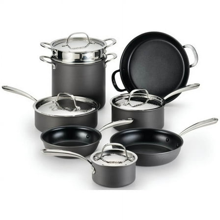 Lagostina H904SC64 Nera Hard Anodized 12-Piece Cookware Set