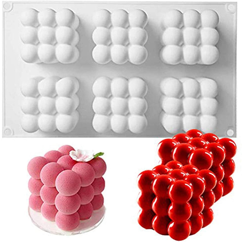 Silicone Mold Baking 3D Cube Mousse Cake Dessert for Pastry Chocolate Truffle Pudding Jelly Ice Cream 6 Cavity