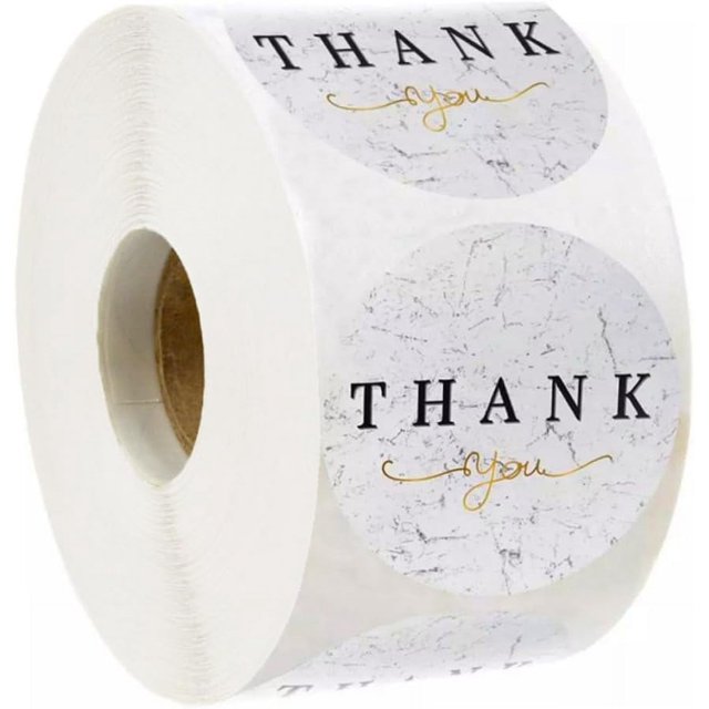 PinesC Roll Sealing Stickers Thank You Sealing Sticker Cookie Decorating Round Stickers Thank You Label Sticker Tag Marble Sticker Craft Stickers Labels DIY Sticker Paper