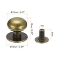 thumbnail image 2 of 12mm Ball Head Stud Rivets Screw Back, 15Pack Round Head Button Nipple Rivet, Bronze Tone, 2 of 6