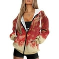 thumbnail image 4 of SCRAWLGOD Snowflake Womens Zip Up Hoodies Oversized Hoodies for Women Trendy Graphic Long Sleeve Ladies Hoodies Zip Front Warm Activewear Women Jacket Size L for Christmas, 4 of 7