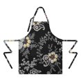 thumbnail image 2 of Pioneer Flower Floral Print Pattern Apron-Garden Aprons for Women with Pockets-Cotton Linen Waterproof Kitchen Cooking Gardening Aprons Adjustable for Kitchen,Cooking,BBQ and Salon 33x27 Inch, 2 of 7