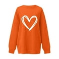 thumbnail image 3 of WREESH Womens Fashion Crewneck Sweatshirts Printed Loose Long Sleeves Blouse Casual Tops Sweatshirt Pullover Orange, 3 of 4