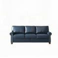 thumbnail image 6 of Modern Navy Blue Faux Leather Round Arm Sofa with Silver Nails 82.65L x 31.89W x 34.5H, 6 of 11