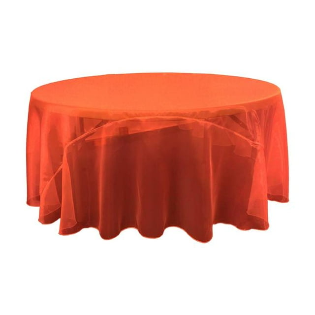 LA Linen TCOrgz108R-RedO98 Sheer Mirror Organza Round Tablecloth, Red - 108 in.