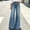 Blue, variant on CLOISE Womens Wide Leg Dress Pants with Pockets for Work with Pockets Mid Waist Long Pants Denim Solid Baggy Casual Outfits Blue 2XL