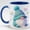 Accent Mug - As image, variant on Pastel Valentine Gnome Ceramic Mug with Teal Knit Hat and Rainbow Heart Accents, Whimsical Cute Gnome Sitting Design Coffee Cup