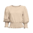thumbnail image 4 of Outfmvch Tie Dye Shirt Long Sleeve Shirts for Women Gradient T-shirts Light Weight Sweatshirts Tunic Tops for Women Pullover Sweatshirts Autumn Fashion Clothing Tunic Print Blouse Beige M, 4 of 4