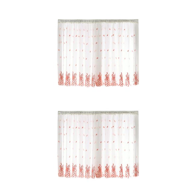 Yuarrent Cortinas transparentes para ventana, colgante de cenefa, adorno para el hogar, diseño de escena de sala de estar, cortinas de gasa, Rosa 1*1.2 m 2Conjunto