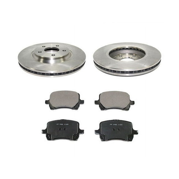 Front Semi Metallic Brake Pads and Rotor Kit - Compatible with 2009 - 2012 Chevy Malibu 2010 2011
