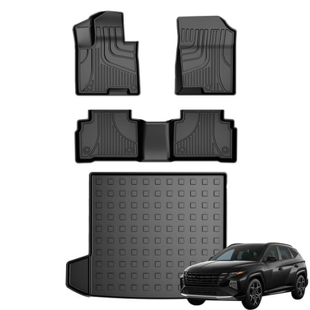 IKABEVEM All Weather Original Floor Mats & Cargo Liner for 2016-2021 Hyundai Tucson - Custom Fit Floor Liners and Trunk Mat for Hyundai Tucson