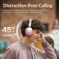 thumbnail image 6 of Mahipey Hybrid Active Noise Cancelling Headphones,60H Playtime Foldable Wireless Over Ear Bluetooth 5.4 Headphones,5 EQ Music Modes,Hi-Res Audio,Deep Bass,Breathable Leather Earpads,Pink, 6 of 7