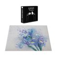thumbnail image 4 of Ambesonne Floral Jigsaw Puzzle Durable Cardboard, Iris Fresh Colors, 1000 pcs, Lilac Teal Ecru, 4 of 6