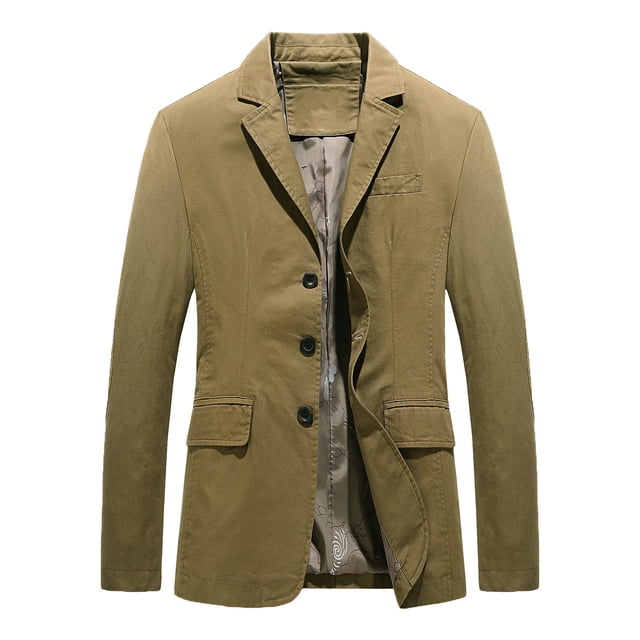 Birdeem Men Casual Solid Fashion Button Blazer Suit Back Long Sleeves Jacket