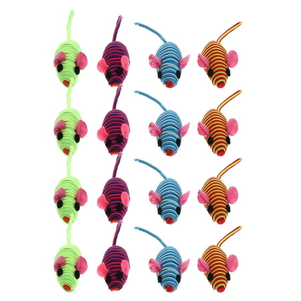 12 juguetes interactivos para ratones: juguete interactivo para gatos, ratón, gatito, juguete divertido para jugar (color aleatorio)