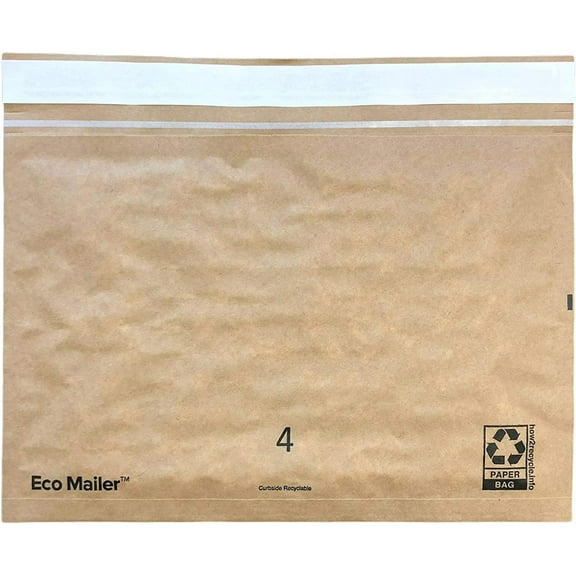 13"x8" Usable Space Curbside Recyclable Padded Mailer Envelopes Eco Friendly with Self Seal Tear Strip