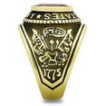 thumbnail image 4 of US Army Ring for Men and Women Unisex Stainless Steel Military Patriotic Ring in Gold with Red Stone Rock, 4 of 11