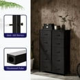 thumbnail image 4 of SIVROCK 10-Drawer Fabric Storage Tower, Dresser, Multi-Use Organizer with Fabric Bins, Steel Frame & Wood Top, Black, 4 of 6