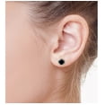 thumbnail image 3 of Ahansh Jewels Round Cut Black Onyx Flower Stud Earrings for Women's 925 Sterling Silver, 3 of 4