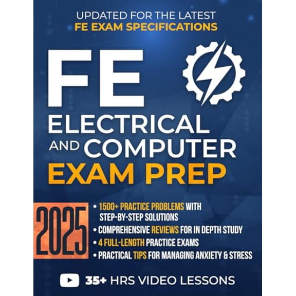Pre-Owned FE Electrical and Computer Exam Prep: The Ultimate Study Guide with 1500+ Practice Problems, Detailed Solutions, In-Depth Reviews, and 4 Mock Exams to Pass on First Try & Achieve Paperback