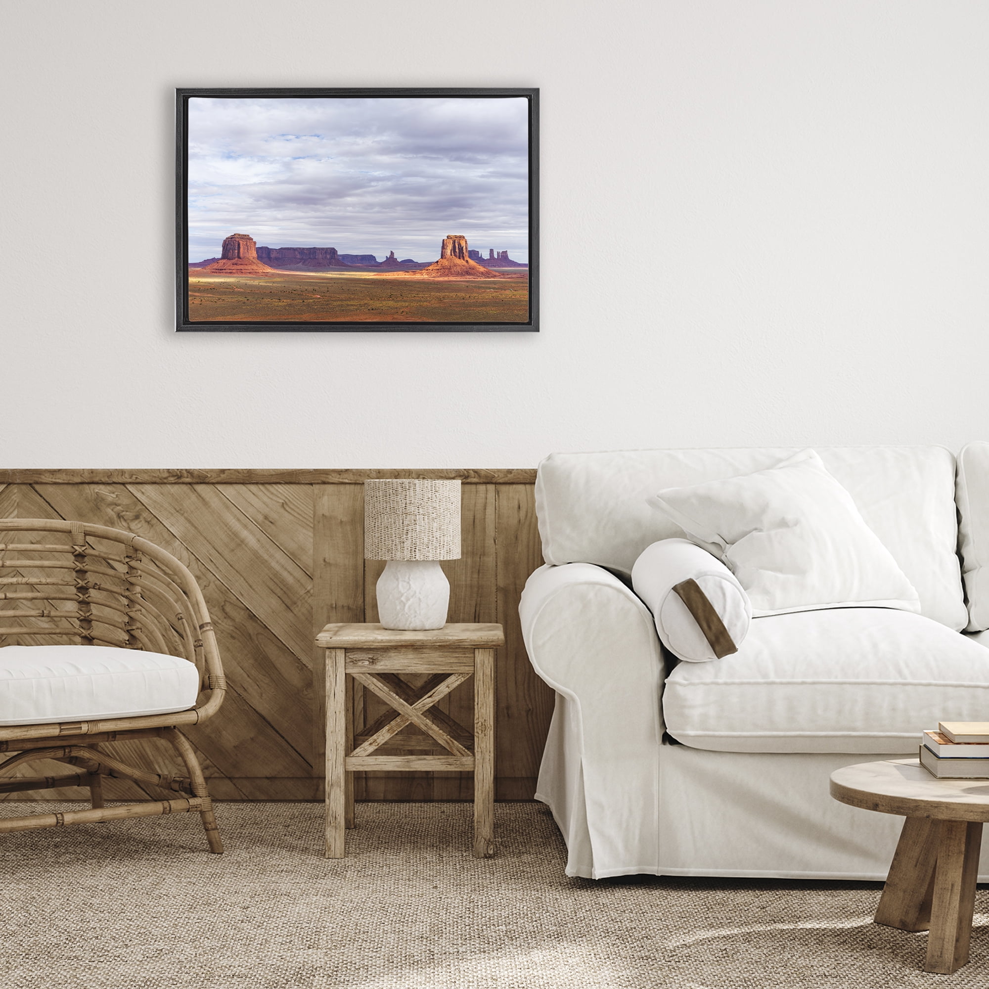 Stupell Industries Monumental Desert Buttes & Mesas Black Framed Floater Canvas Wall Art, design by Shelley Carlisle
