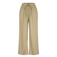 thumbnail image 4 of oqasdz Womens Casual Pants High Waist Tied Drawstring Wide Leg Sweatpants with Pockets Comfortable Loose Fit Trousers Stretch Outdoor Activities, 4 of 4