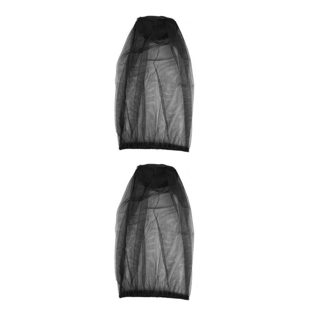 relayinert Casquette Moustiquaire en Nylon Respirante Taille Unique de Rechange Plein Air Voyage Camping Randonnée Pêche Chapeau Antiparasite Couvre-Chef Noir 2 Ensembles