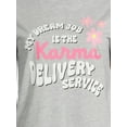 thumbnail image 4 of Karma Short Sleeve Heather Grey Women's T-Shirt, 4 of 5
