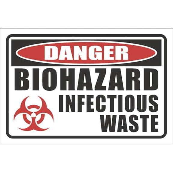 Safety - Danger Biohazard Sign Metal Sign Decorative Wall Plaque, 12 X 8 inch