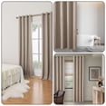 thumbnail image 2 of HONGHCL Cortinas Blackout Lino para Recamara - 100% Cortinas Blackout para Sala, con Ojales, Aislamiento T&eacute;rmico y Ac&uacute;stico, 2 Paneles (Beige, 132 * 213cm), 2 of 8
