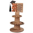 thumbnail image 1 of Portamonedas de madera de doble capa con 25 agujeros decoración para sombrero de graduación soporte para dinero para decoración de aniversario y cumpleaños, 1 of 5