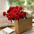 thumbnail image 6 of 10PCS Artificial Silk Rose Flower Bouquet Lifelike Fake Rose Long Stem Flowers for Wedding Home Vase Table Party Decoration(Red), 6 of 7