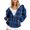 Blue, variant on Viikei Halloween Clearance Womens Halloween Costumes Women's Plaid Loose Fitting Long Sleeved Hoodie Sweater Top Long Jacket