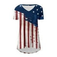 thumbnail image 4 of OAVQHLG3B 4th of July Outfits for Women American Flag T Shirt V Neck Patriotic Shirts Printing Short Sleeve Tops, 4 of 6