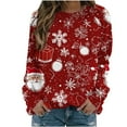 thumbnail image 2 of Yufatyle Women's Cute Christmas Oversized Sweatshirts Allover Print Pullover Tops Long Sleeve Crew Neck Shirts for Women L, 2 of 5
