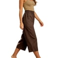 thumbnail image 4 of SwiftWear Womens Cotton Capri Pants Casual Wide Leg Elastic Waist Summer Lightweight Cropped Loose Pants with Pockets, 4 of 6