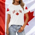 thumbnail image 2 of Wang6 Womens Short Sleeve Plus Size Tshirts Casual Canada Printed Graphic Tees Shirts Summer Crew Neck Loose Fit Tops White XL, 2 of 4