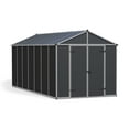 thumbnail image 2 of Palram - Canopia Rubicon 8' x 17' Polycarbonate/Aluminum Shed - Gray, 2 of 10