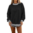 thumbnail image 2 of Oversized Sweatshirts for Women Crewneck 2026 Fall Outfits Long Sleeve Pullover Sweatshirt, Soft Loose Basic Tops, Casual Lounge Work Daily Wear, Fashion Travel Clothes Black Xxl Byhontri, 2 of 6