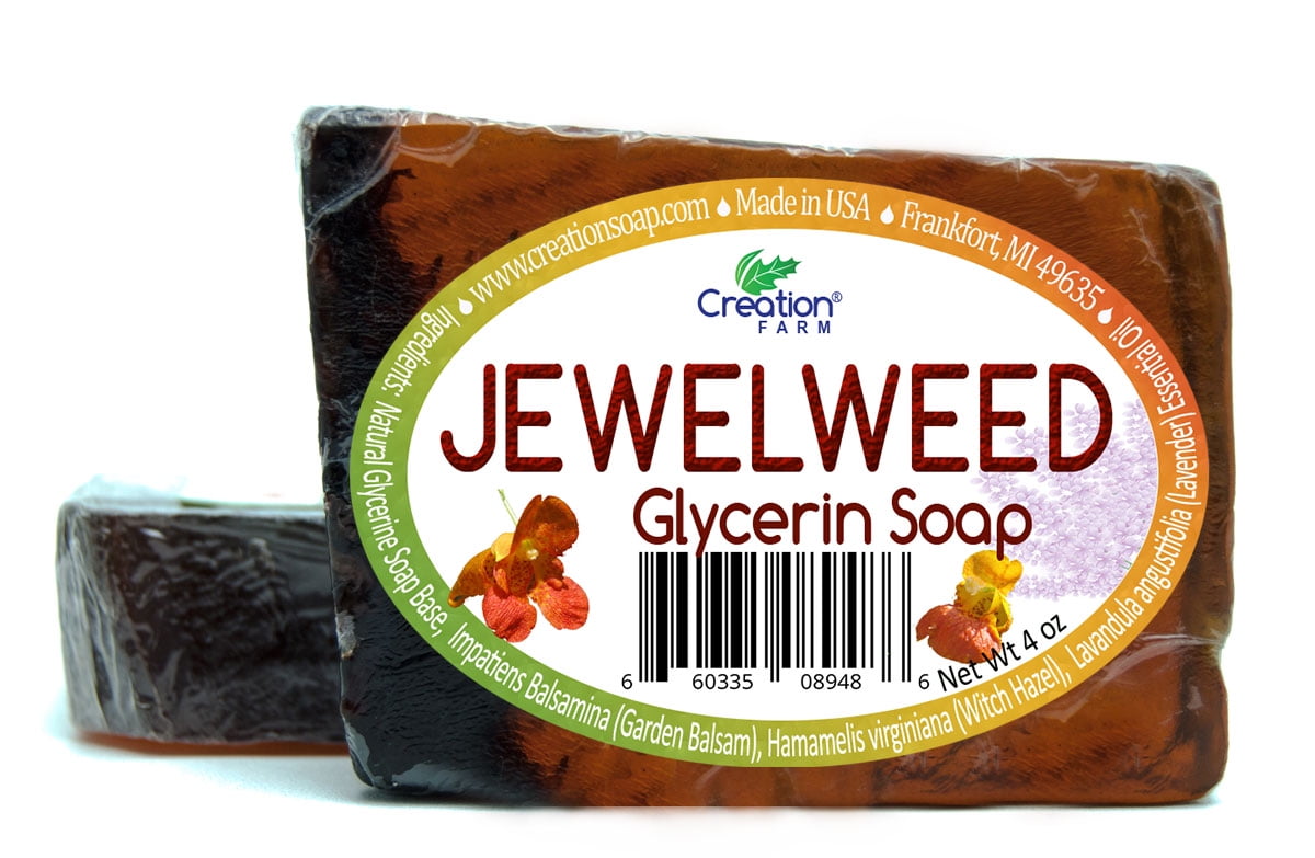 Jewelweed Poison Ivy Soap Bar 2 Pack for Itch Relief by Creation Farm