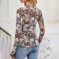 thumbnail image 4 of Towmus Womens Lace Long Sleeve Mesh Top Floral Neck Going Out Top Sheer Blouse Fashion Fall Outfits 2025, 4 of 6