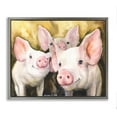 thumbnail image 2 of Stupell Industries Baby Pigs Animal Yellow Watercolor Painting Luster Gray Framed Floating Canvas Wall Art, 24x30, by George Dyachenko, 2 of 5