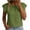 Army Green40, variant on Cute Tops for Women Crew Neck Gathered Ruffle Flutter Short Sleeve Blouse, Solid Cotton Linen Blend Casual Top, Loose Fit Summer Tee Shirt Womens Summer Tops
