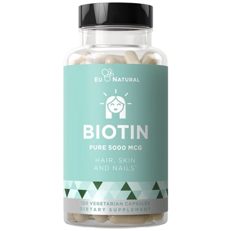 BIOTIN 5000 mcg - Healthier Hair Growth, Stronger Nails, Glowing Skin - 120