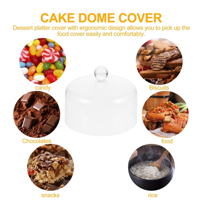 DOITOOL Clear Glass Cake Dome Cover - 18cm Food Display & Storage Cover For Cakes & Desserts