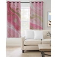 thumbnail image 2 of Pink Marble Blackout Curtains for Bedroom/Living Room, Thermal Insulated Kitchen Curtains, Golden Abstract Modern Ink Painting Grommet Darkening Window Treatment Drapes 27.5"x39"x2, 2 of 8